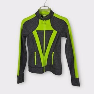 Ivivva Athletic Girl's Jacket Grey & Neon Green Jacket Size 14